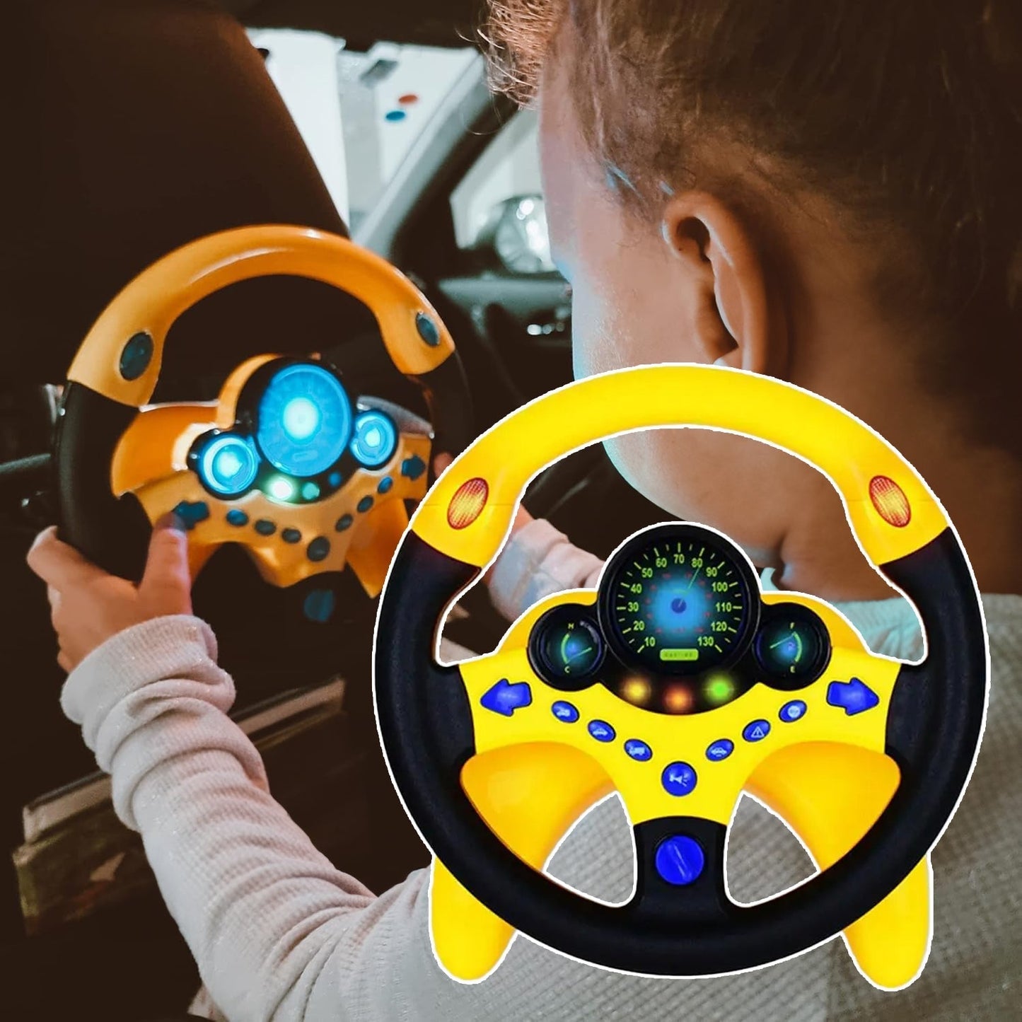Fun Kids Steering Wheel Toy with Lights and Sounds - Halri