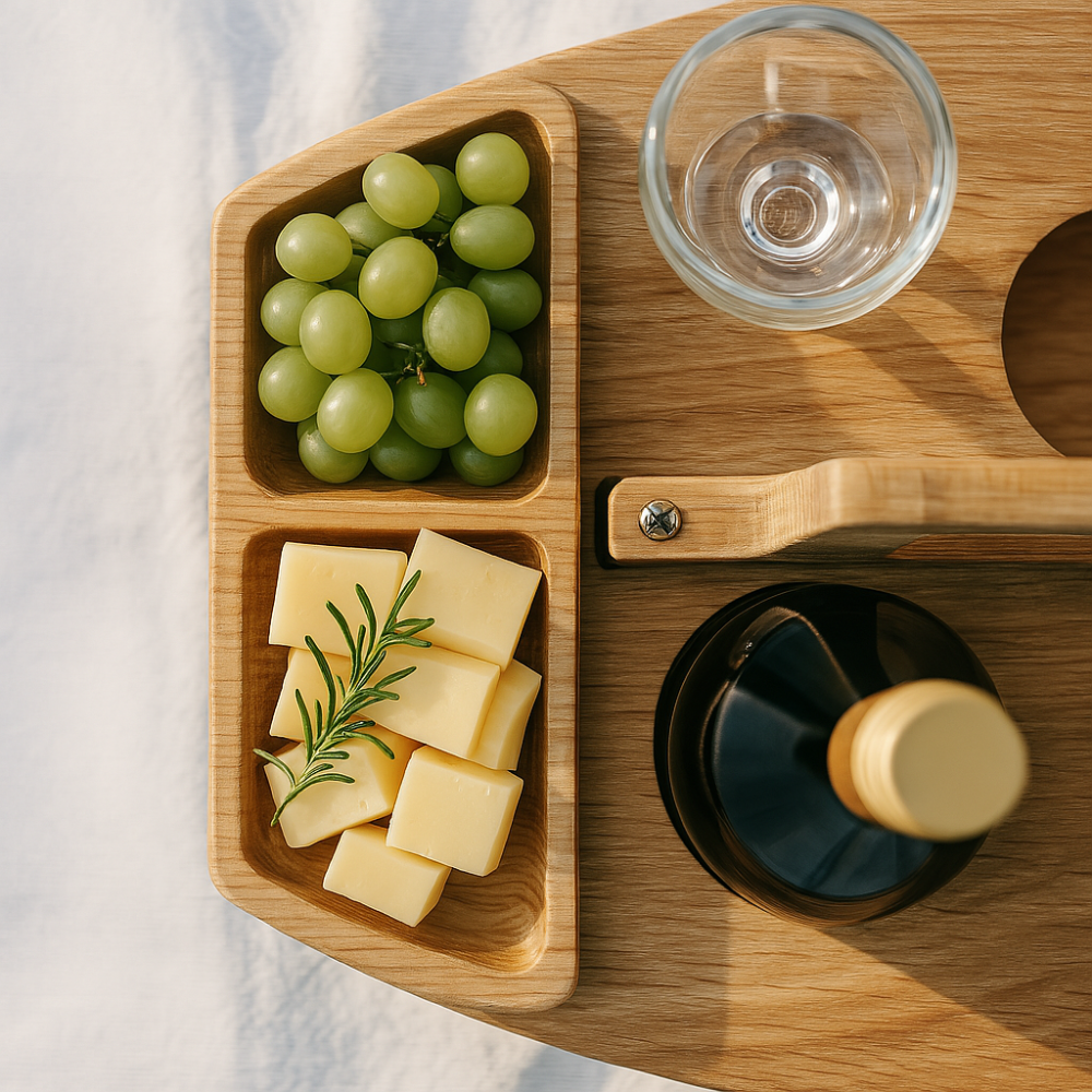 Folding Wooden Outdoor Wine Table