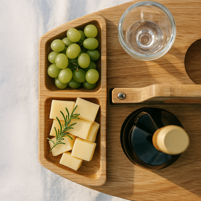Folding Wooden Outdoor Wine Table
