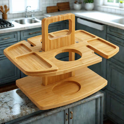 Folding Wooden Outdoor Wine Table