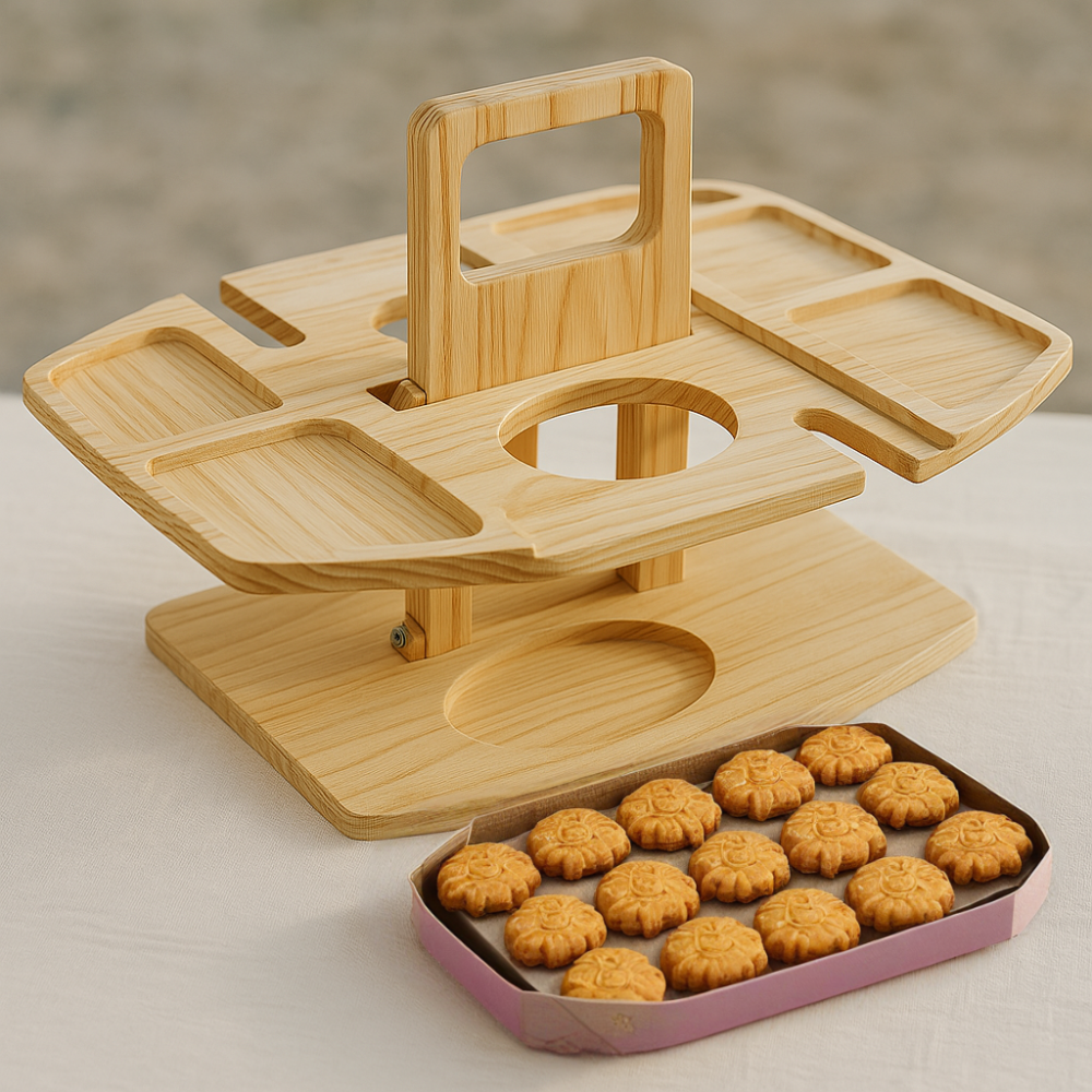 Folding Wooden Outdoor Wine Table