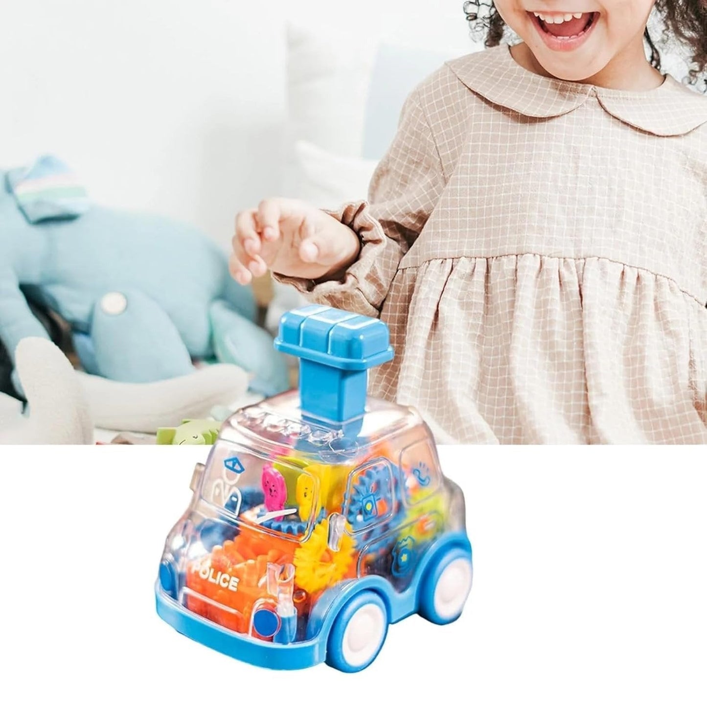 Clear Toy Car with Easy Push Button Action - Halri