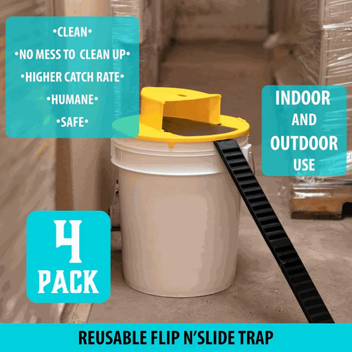 Easy Catch 4-Pack Mouse Trap Bucket Lid – Reusable Design