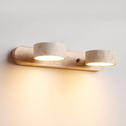 Travertine Wood Wall Light with Integrated LED – Elegant Indoor Wall Lamp for Living Room, Bedroom, and Hallway 14
