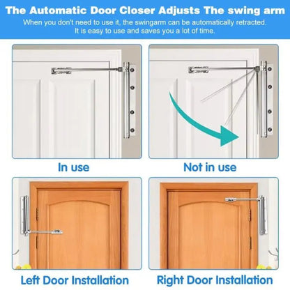 Silent Auto Stainless Steel Door Hinge Closer