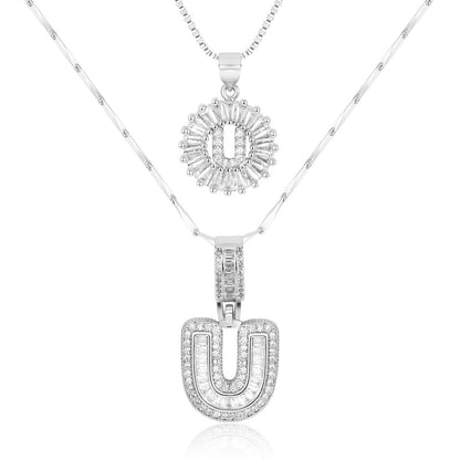 Personalized 14k Gold Initial Diamond Pendants