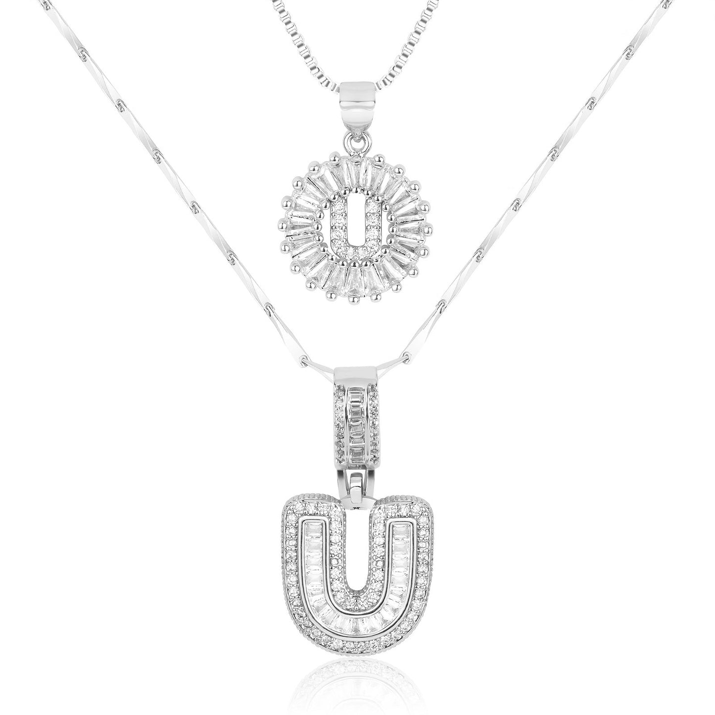 Personalized 14k Gold Initial Diamond Pendants