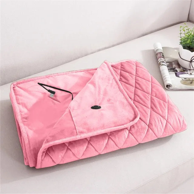 Cozy Electric Blanket with Remote Control - Soft Plush Heated Throw - Halri