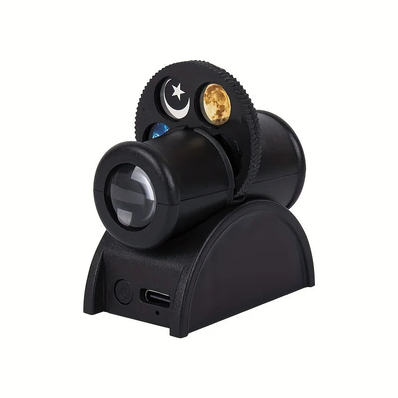 USB Rechargeable LED Night Light Projector with Interchangeable Discs – Star and Moon Projection for Soothing Atmosphere 3