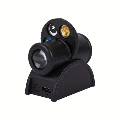 USB Rechargeable LED Night Light Projector with Interchangeable Discs – Star and Moon Projection for Soothing Atmosphere 3
