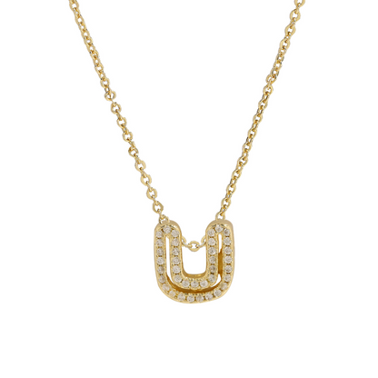 Shining Initial Diamond Pendant Necklace