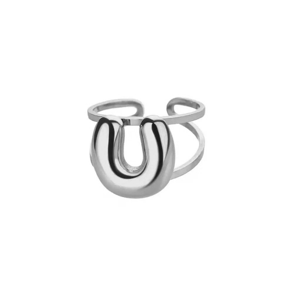 Personalized Initial Open Ring Adjustable Band