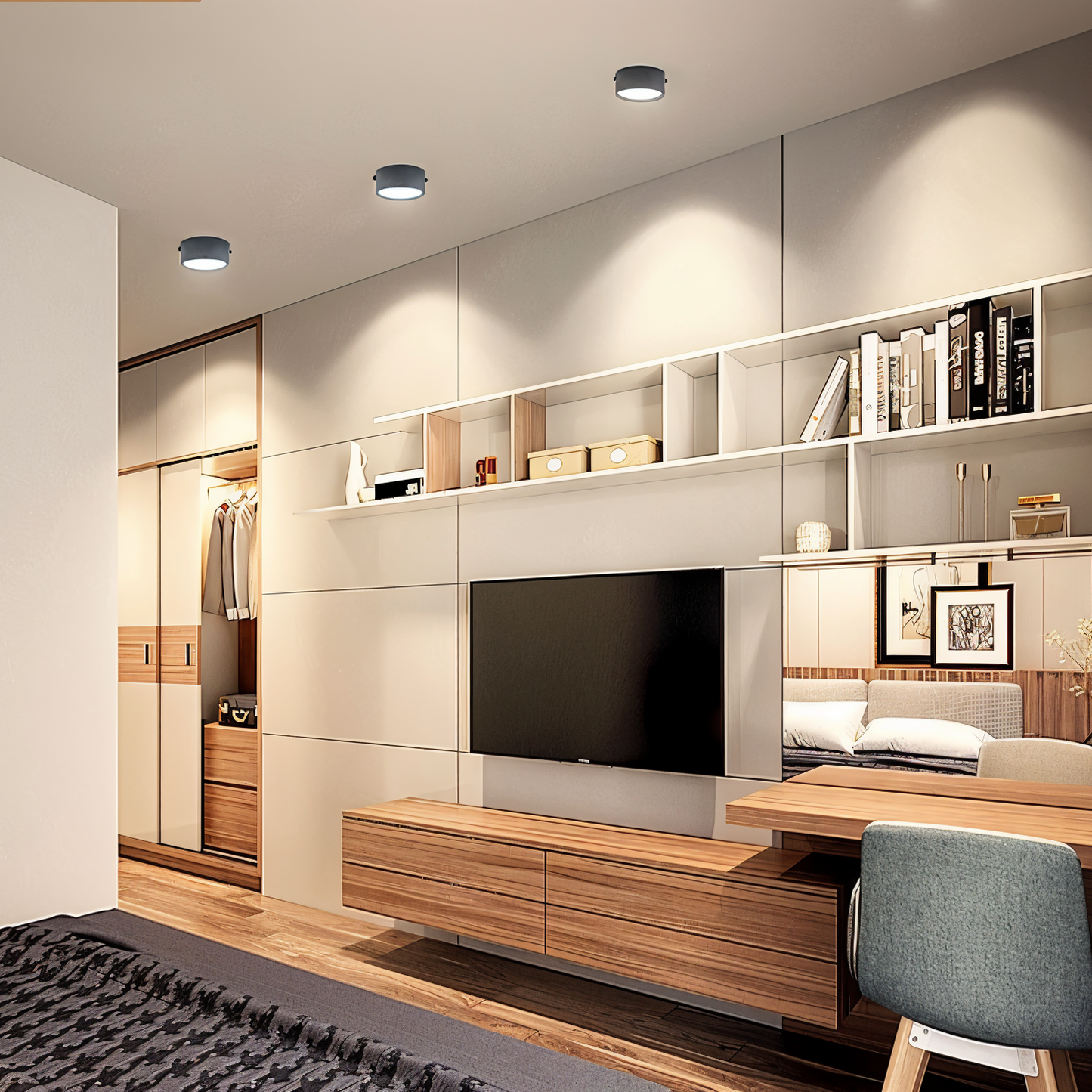 Ultra Slim Round LED Spotlights - Elegant Ceiling Spotlights for Modern Interiors, Warm Soft Lighting, Space-Saving Design 4