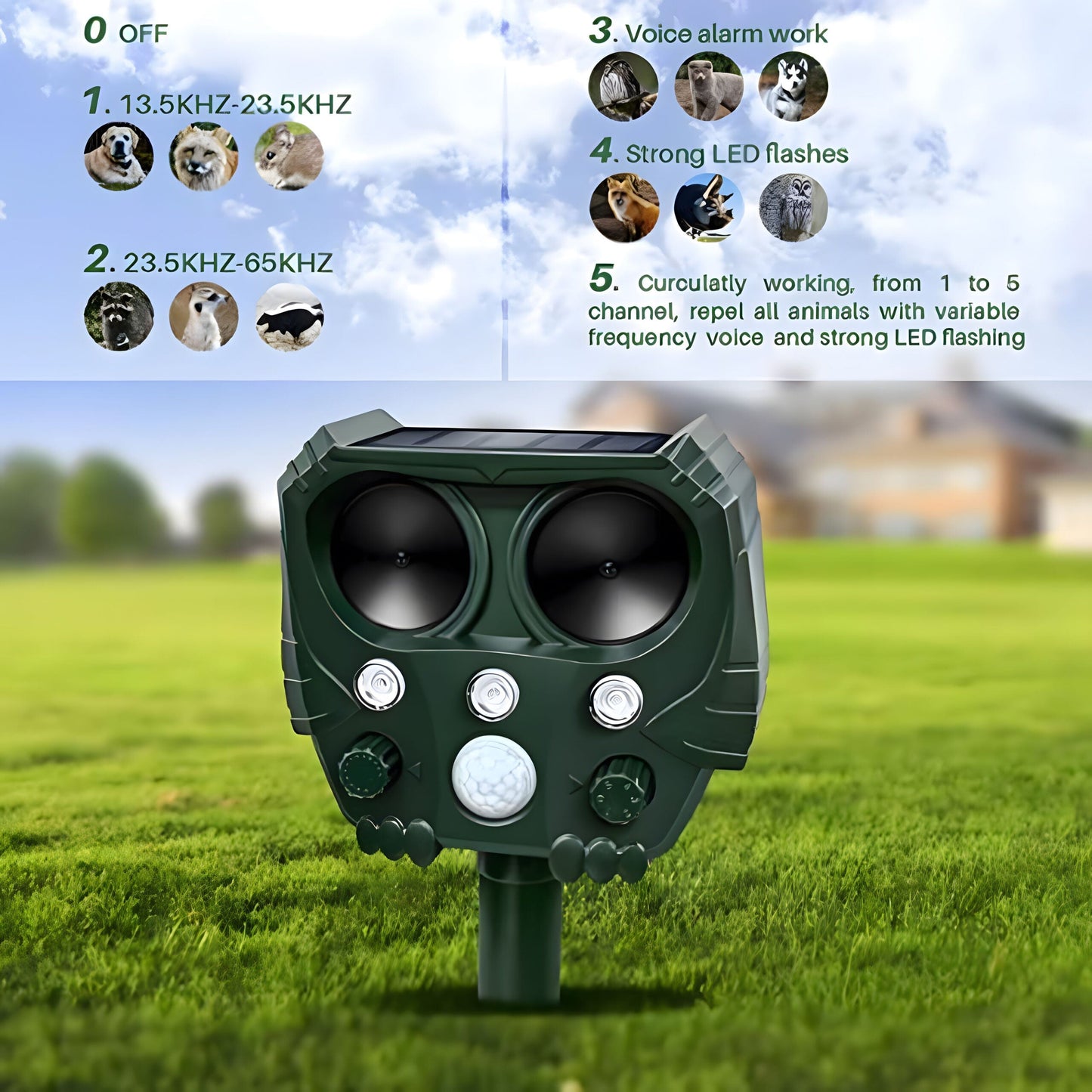 Outdoor Electronic Pest Repeller for Gardens