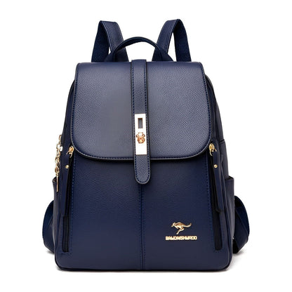 Stylish Ladies Water Resistant Leather Backpack