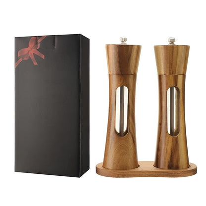 Classic Wood Salt Pepper Mill Grinder Set