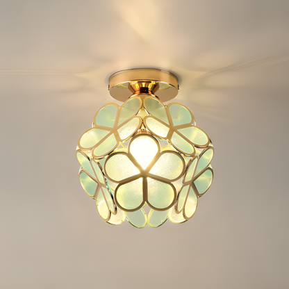 Vintage Floral Glass Pendant Light - Halri