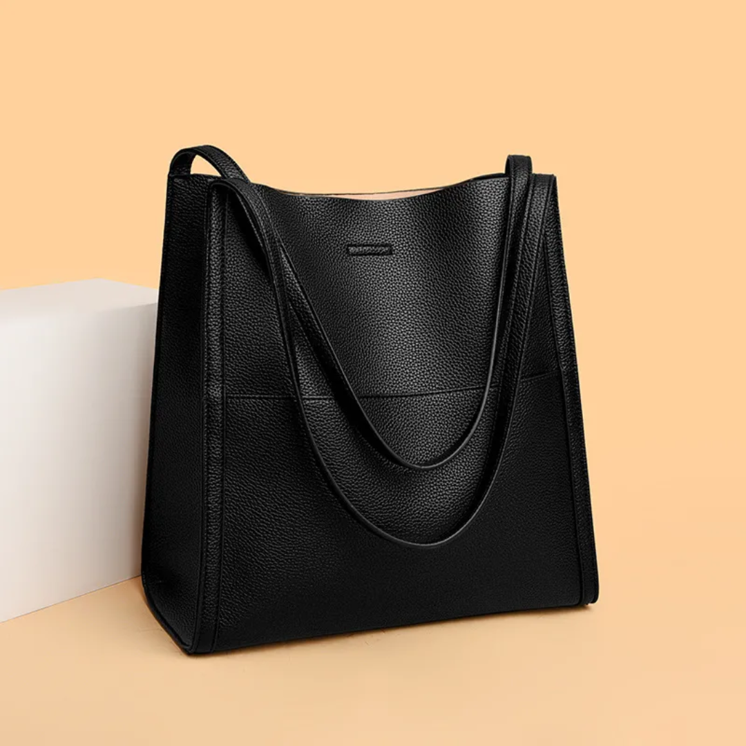 Spacious Genuine Leather Tote Handbag