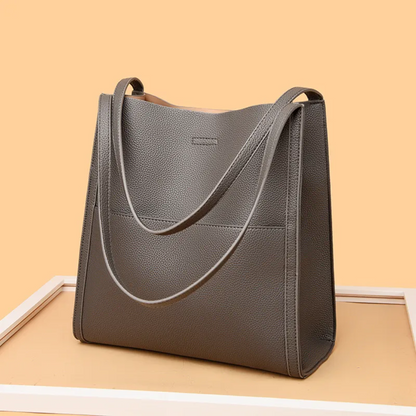 Spacious Genuine Leather Tote Handbag