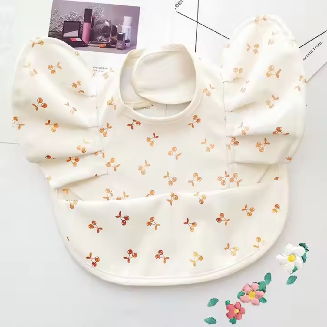Practical Baby Bib with Sleeves - Easy Clean Feeding Bib
