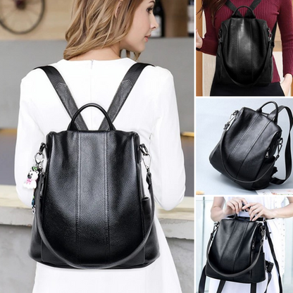 Secure Anti-theft Leather Backpack - Halri