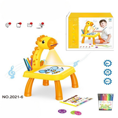 Artistic Home Drawing Table with Built-in Projector