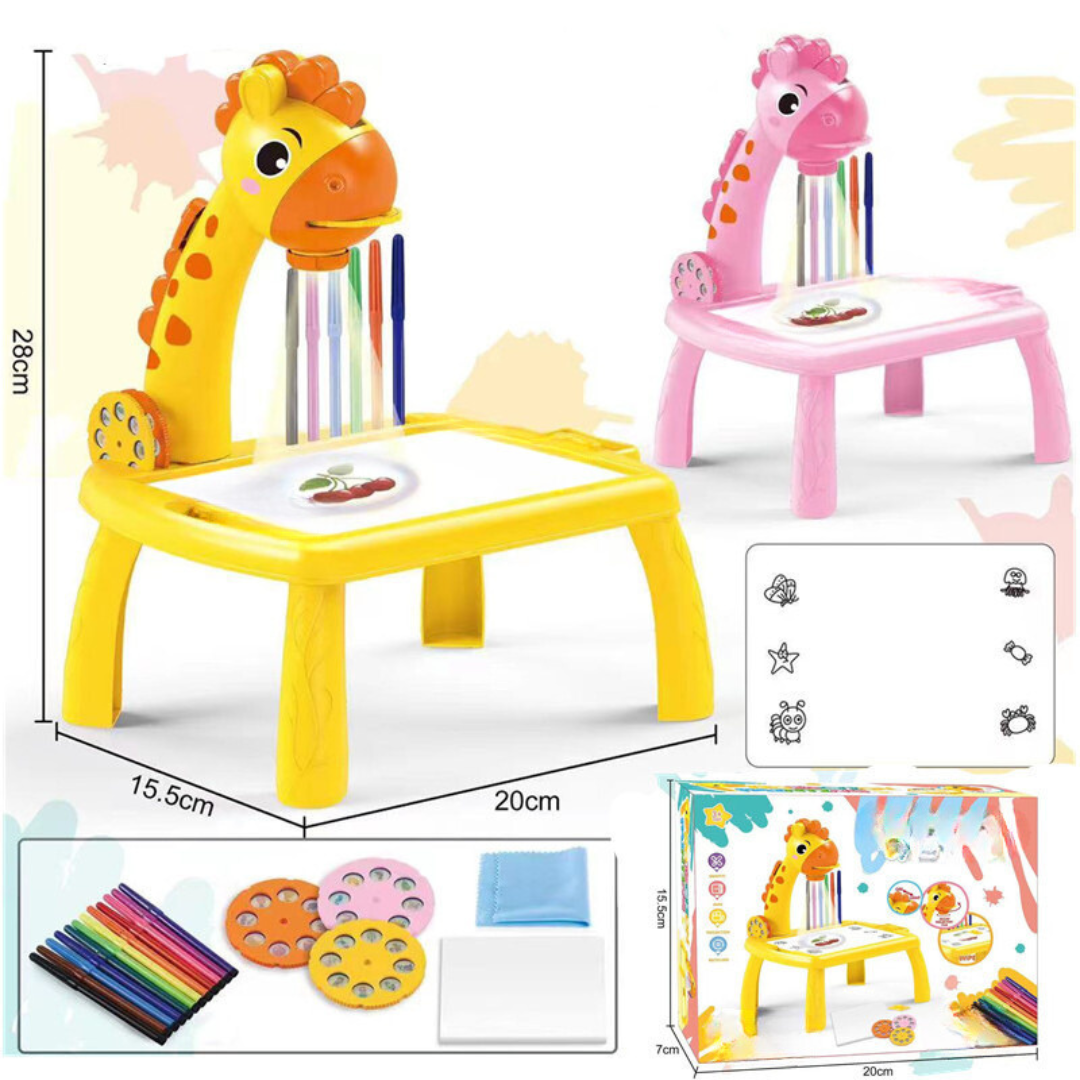 Artistic Home Drawing Table with Built-in Projector