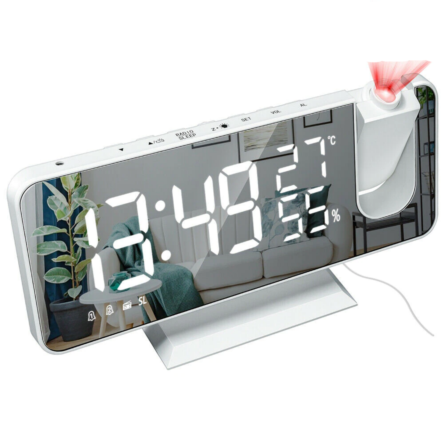 Smart LED Alarm Clock with Projector and USB Port - Halri