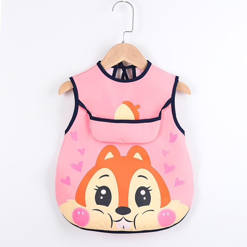 Cute Baby Bib Apron with Handy Pockets
