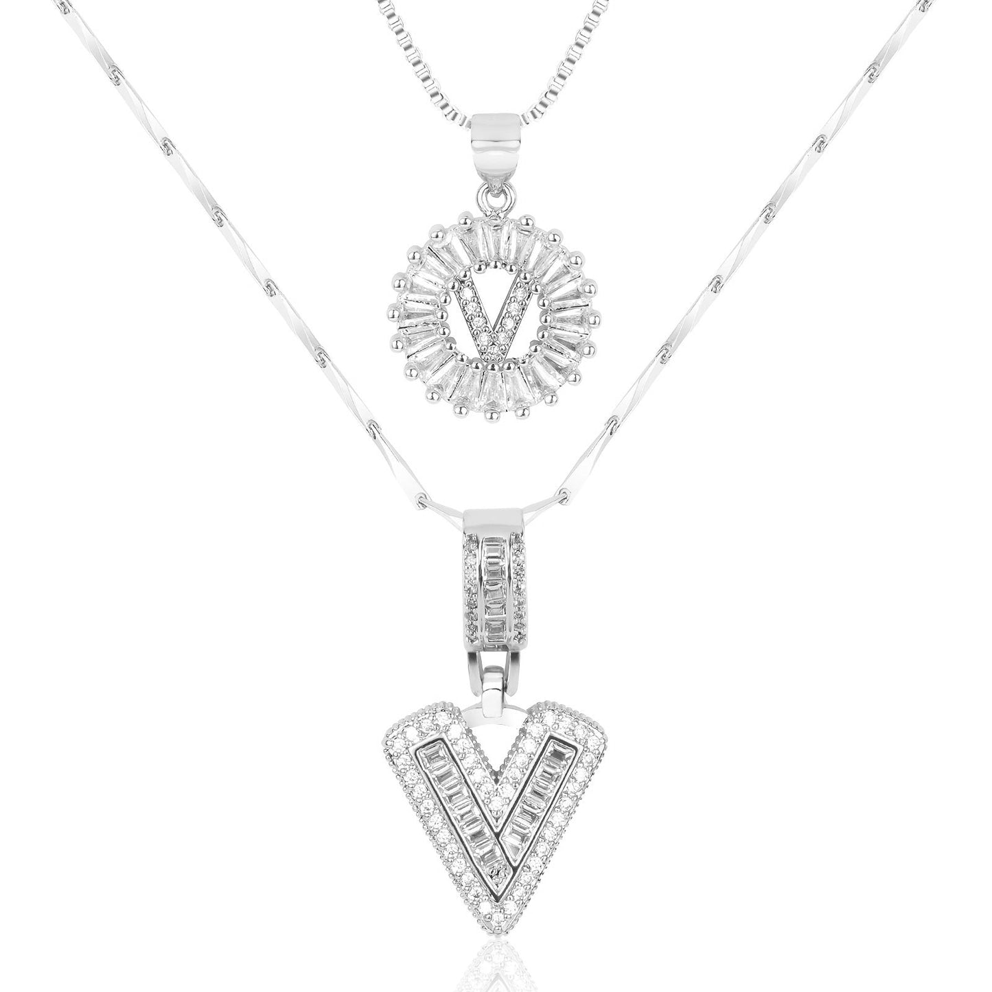 Personalized 14k Gold Initial Diamond Pendants