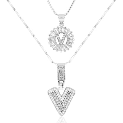 Personalized 14k Gold Initial Diamond Pendants