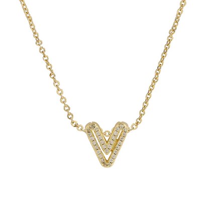 Shining Initial Diamond Pendant Necklace