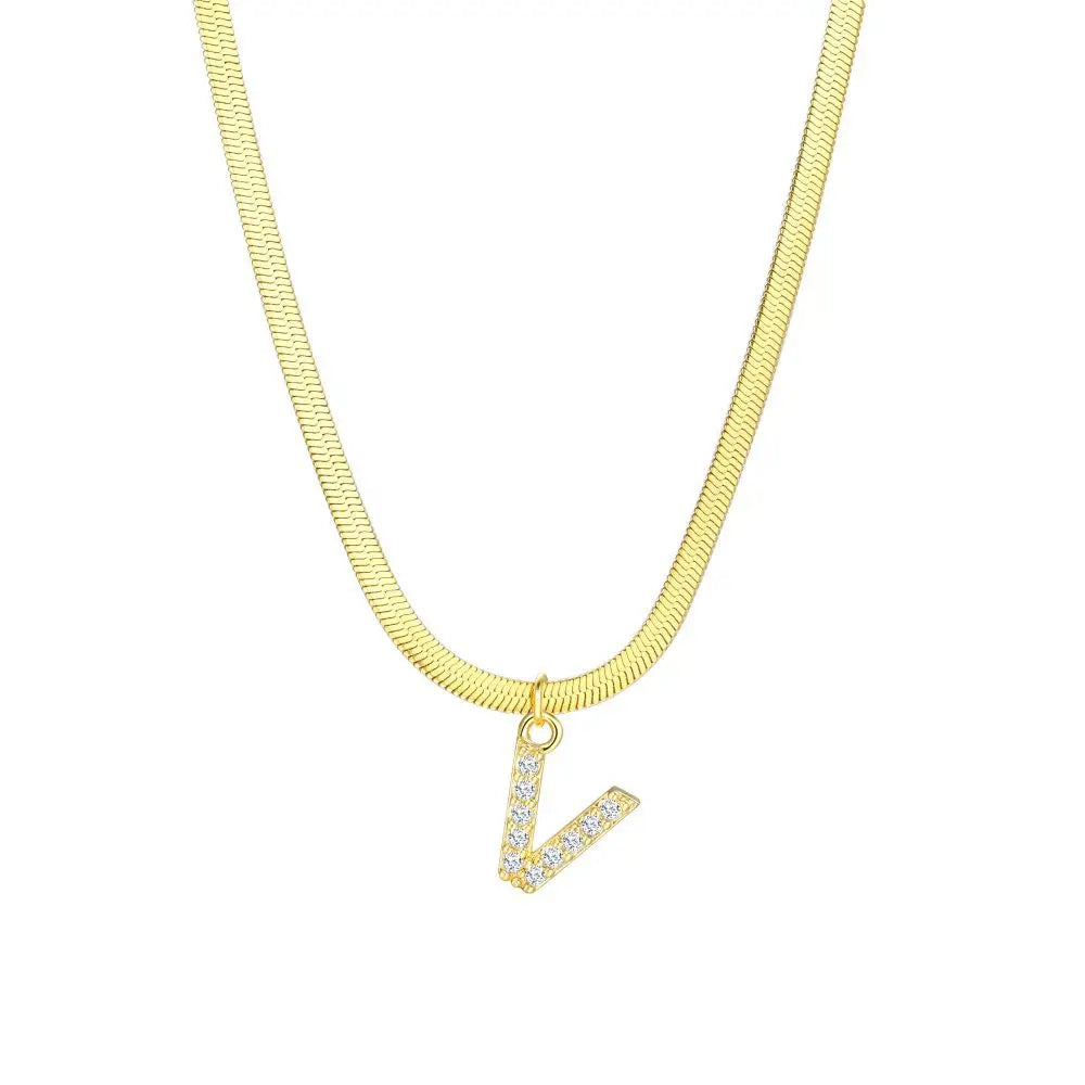 Delicate Diamond Initial Bar Necklace