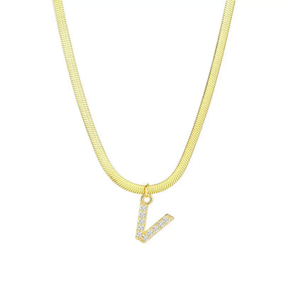 Delicate Diamond Initial Bar Necklace