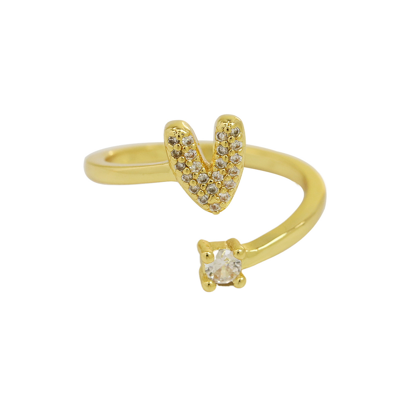 Delicate Sparkle Initial Diamond Ring