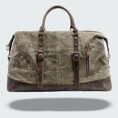 Premium Canvas Leather Large Travel Bag 35L