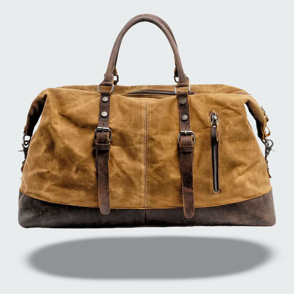 Premium Canvas Leather Large Travel Bag 35L