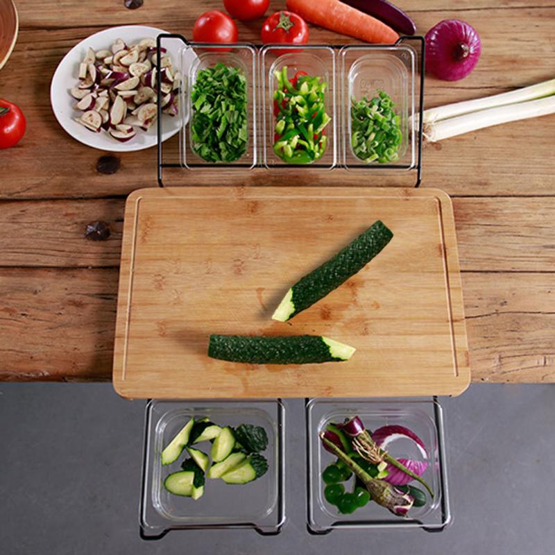 Eco Friendly Bamboo Cutting Board Set With Storage