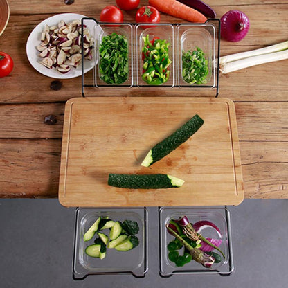 Eco Friendly Bamboo Cutting Board Set With Storage