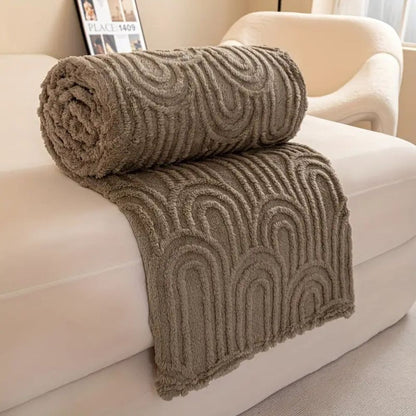 Soft Fuzzy Throw Blanket with Textured Design - Halri