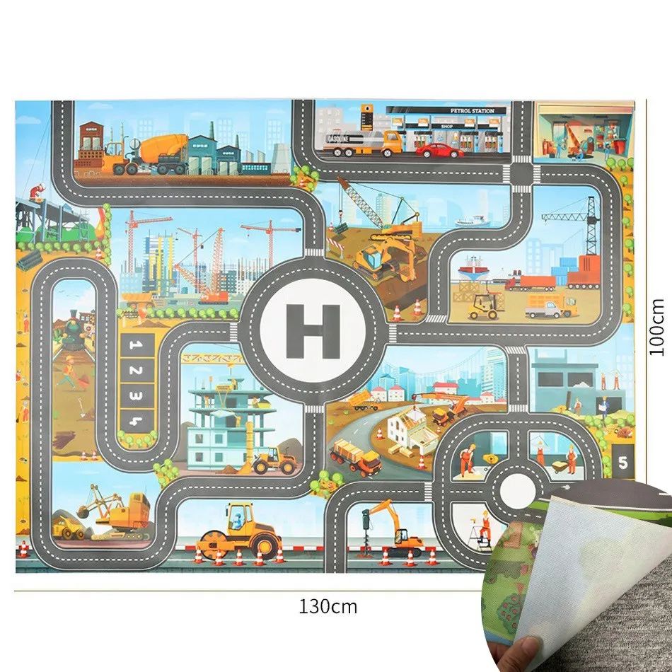 Vibrant Roadway Playmat – Endless Adventures for Kids with Educational & Imaginative Play, Safe for Ages 3+