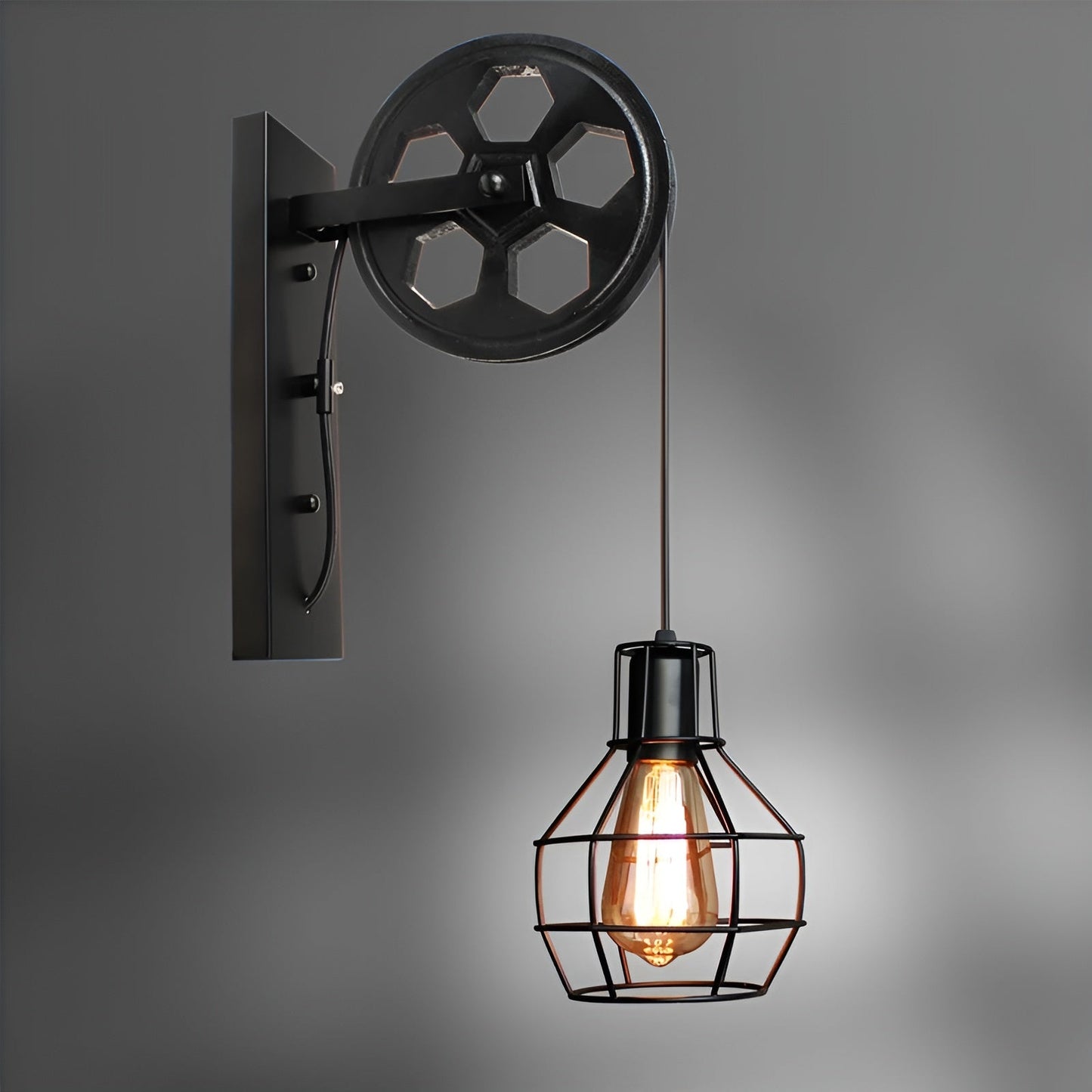 Rustic Metal Wall Lamp - Classic Vintage LED Light - Halri