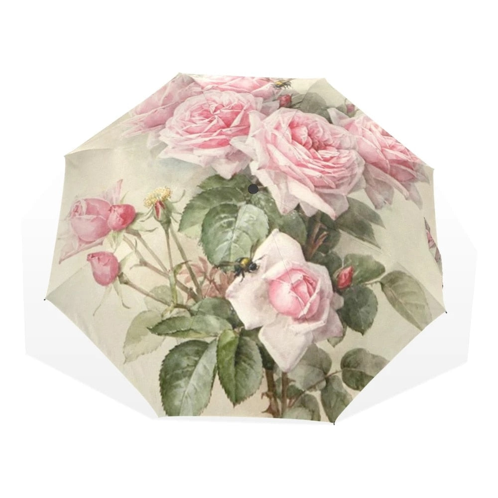 Compact Folding Floral Umbrella - Halri