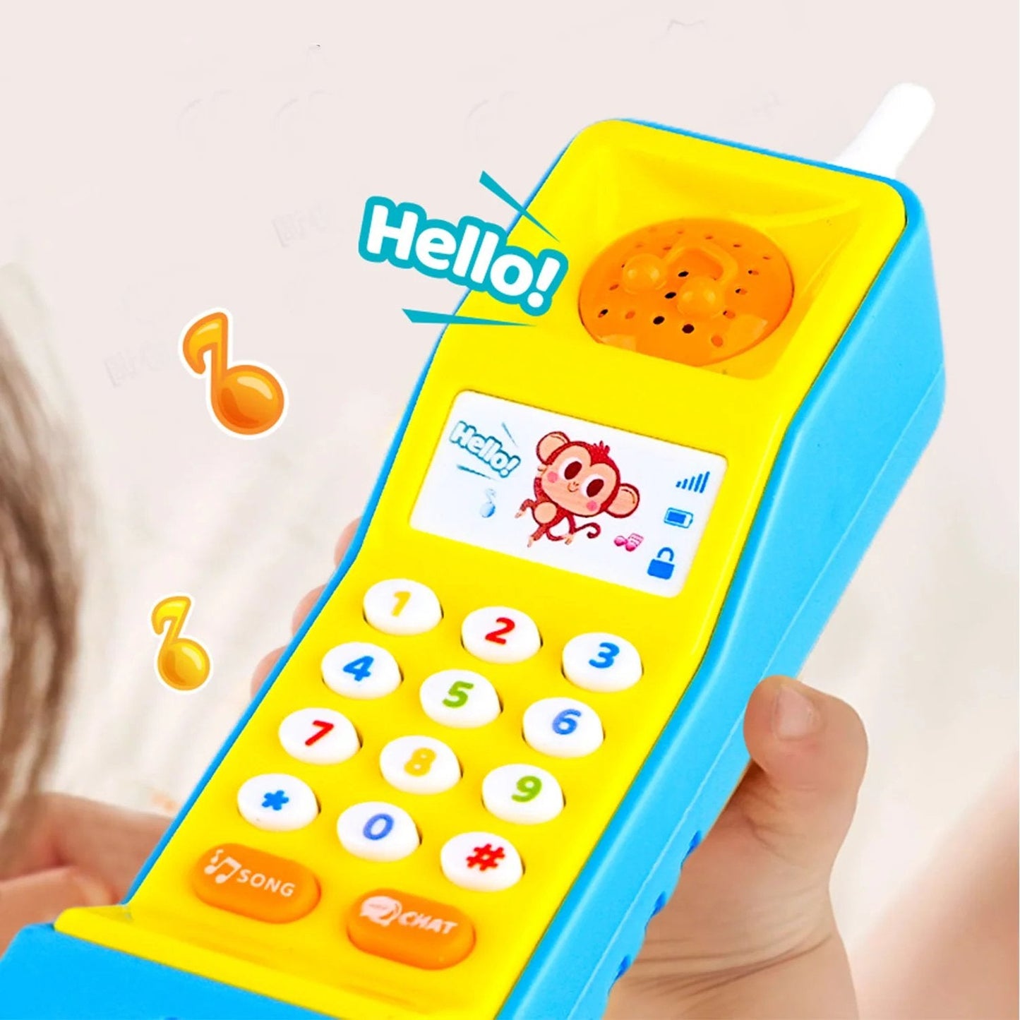 Vintage Learning Phone with Sound Effects, Flashing Lights, Simulated Phone Calls and Easy to Hold, Safe for Months 18+