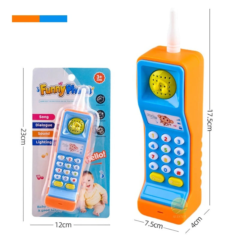 Vintage Learning Phone with Sound Effects, Flashing Lights, Simulated Phone Calls and Easy to Hold, Safe for Months 18+