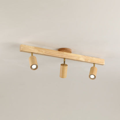 Vintage Wood LED Ceiling Light Fixture – Versatile Indoor Track Lighting for Dining Room, Living Room, or Bedroom 12