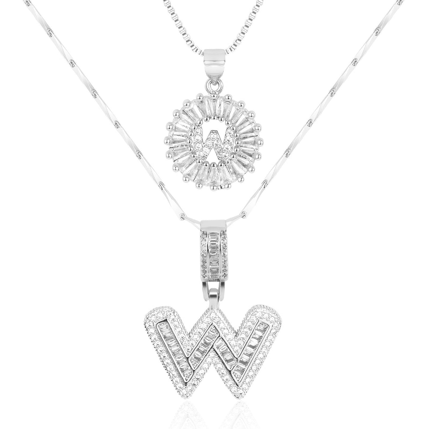 Personalized 14k Gold Initial Diamond Pendants