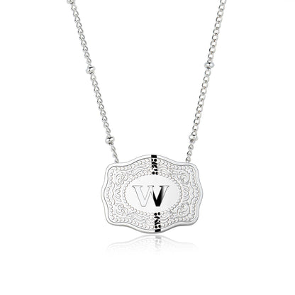 Pretty Initial Letter Pendant Necklace Buckle