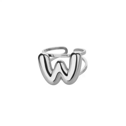 Personalized Initial Open Ring Adjustable Band