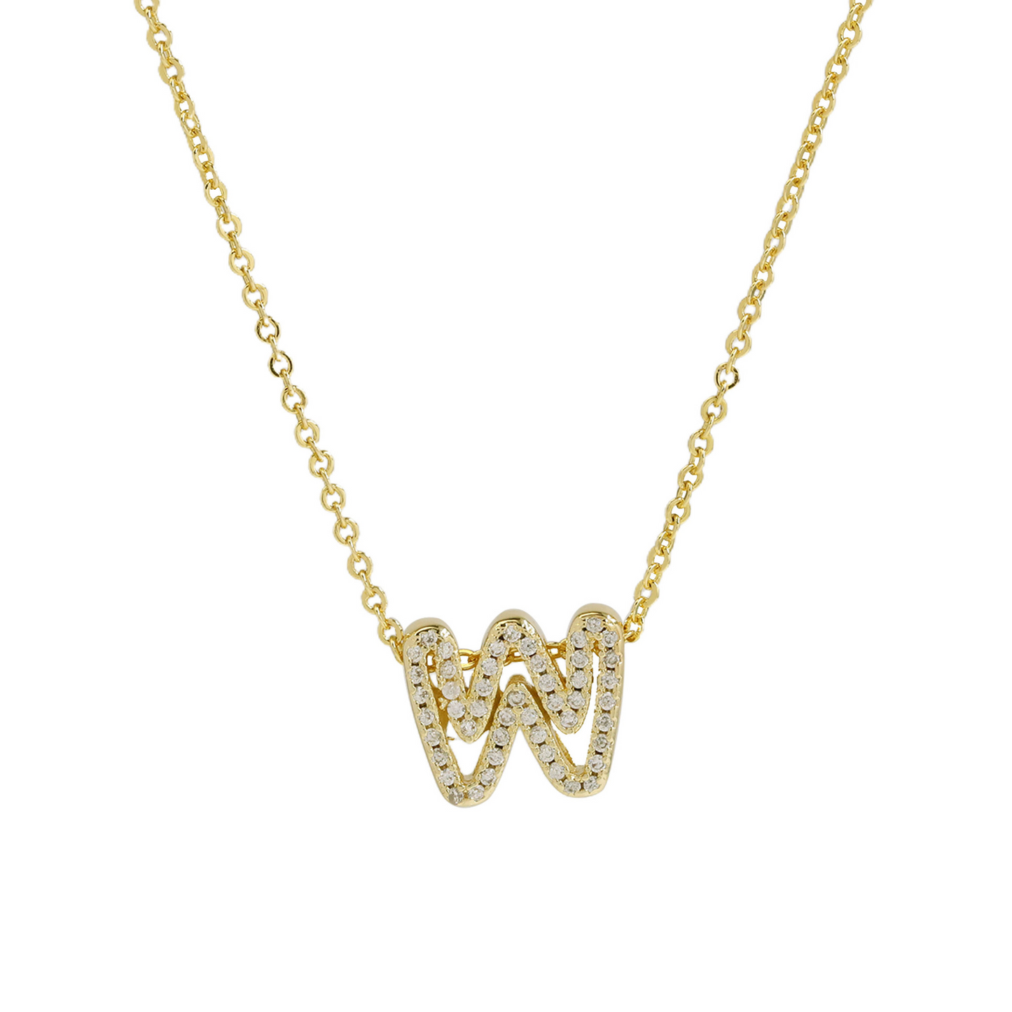 Shining Initial Diamond Pendant Necklace